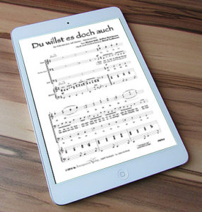 Noten auf dem Tablet