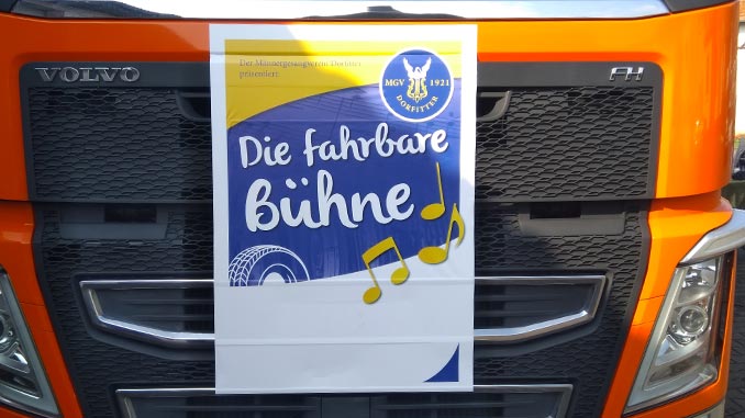 Die fahrende Bühne: Werbung für den Chorgesang